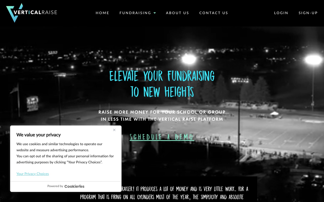 The Vertical Raise website homepage